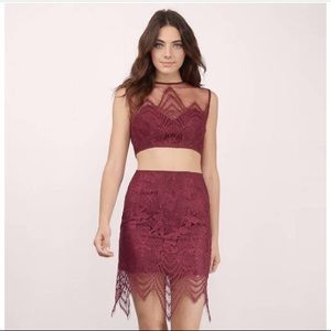 Maroon Lace Dress